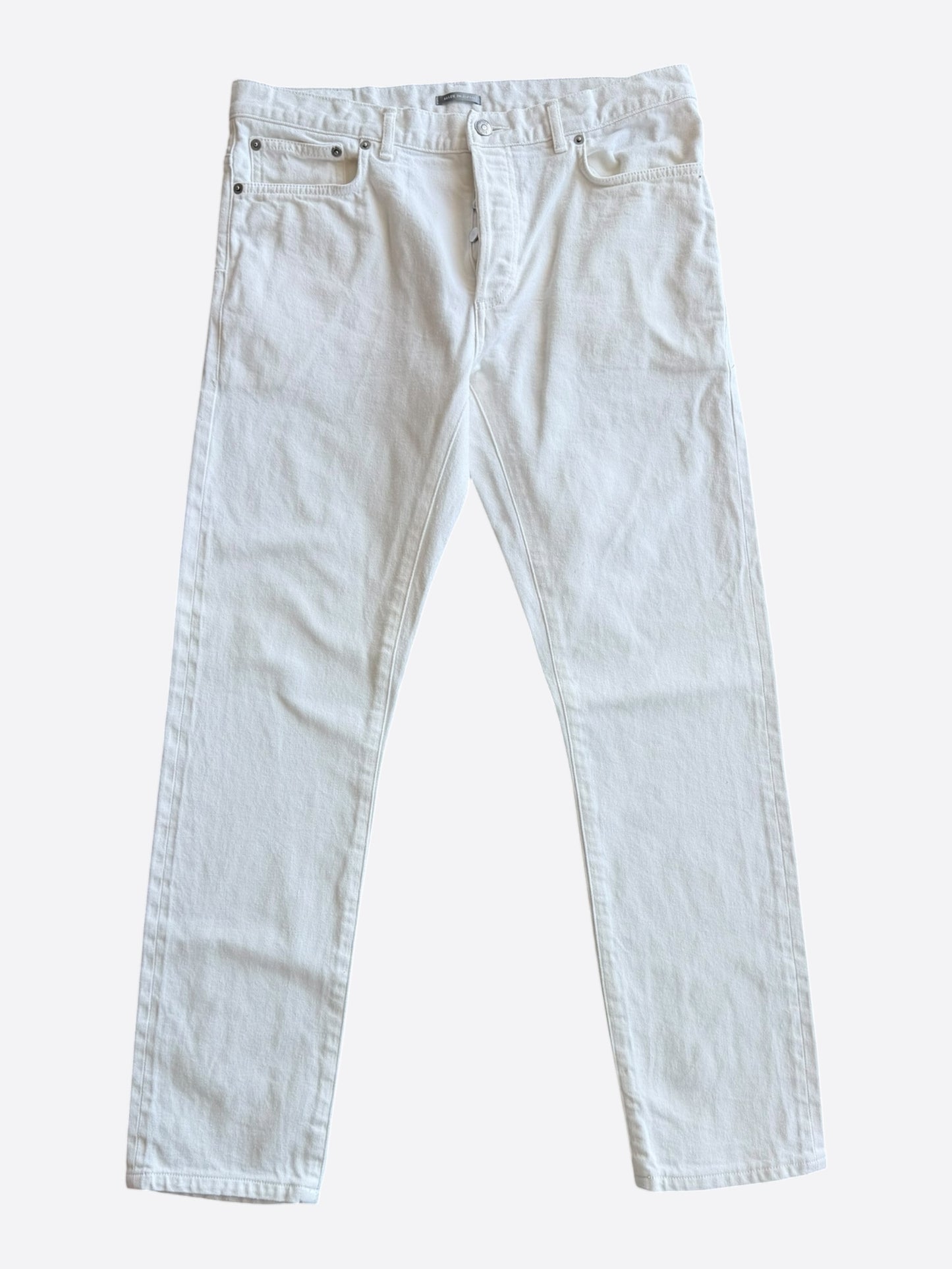 Dior Raymond Pettibon White & Black Embroidered Logo Jeans