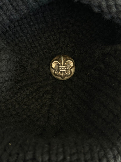 Chrome Hearts Black Fleur Patch Cashmere Beanie