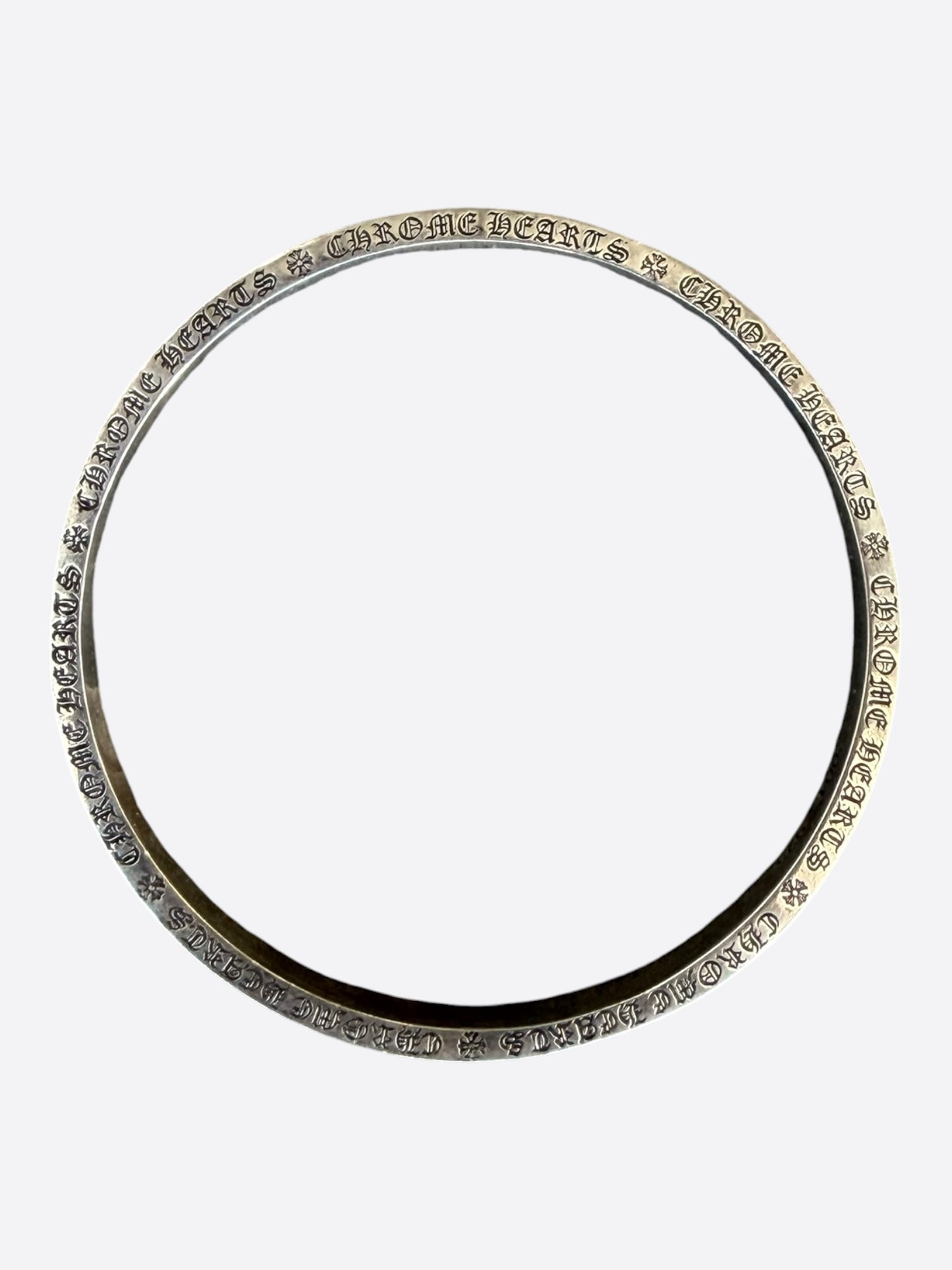 Chrome Hearts Silver Spacer Bangle Bracelet
