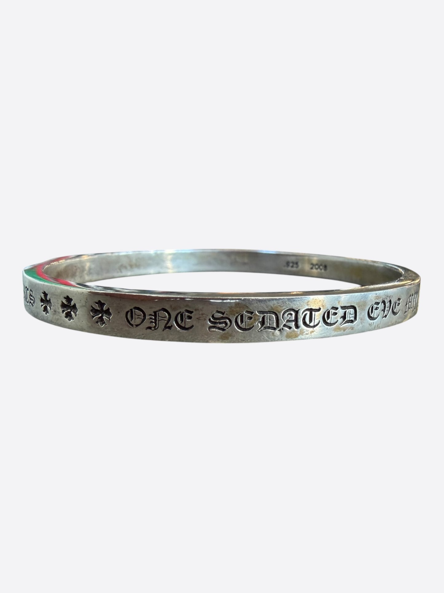 Chrome Hearts Silver Spacer Bangle Bracelet