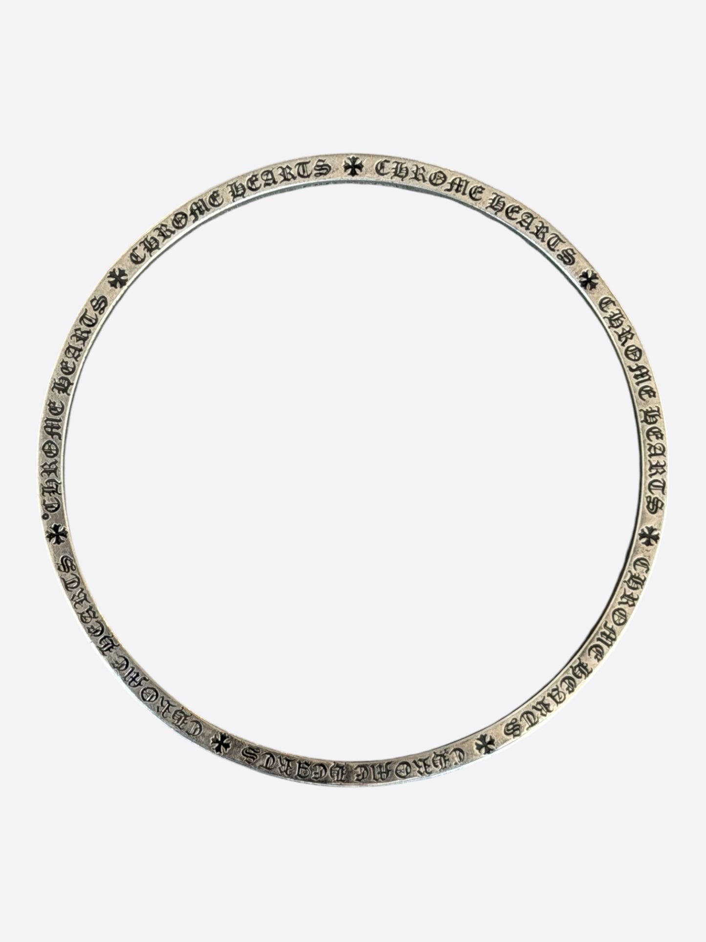 Chrome Hearts Silver Spacer Bangle Bracelet