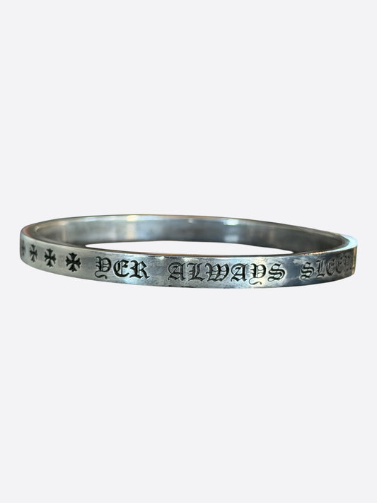 Chrome Hearts Silver Spacer Bangle Bracelet