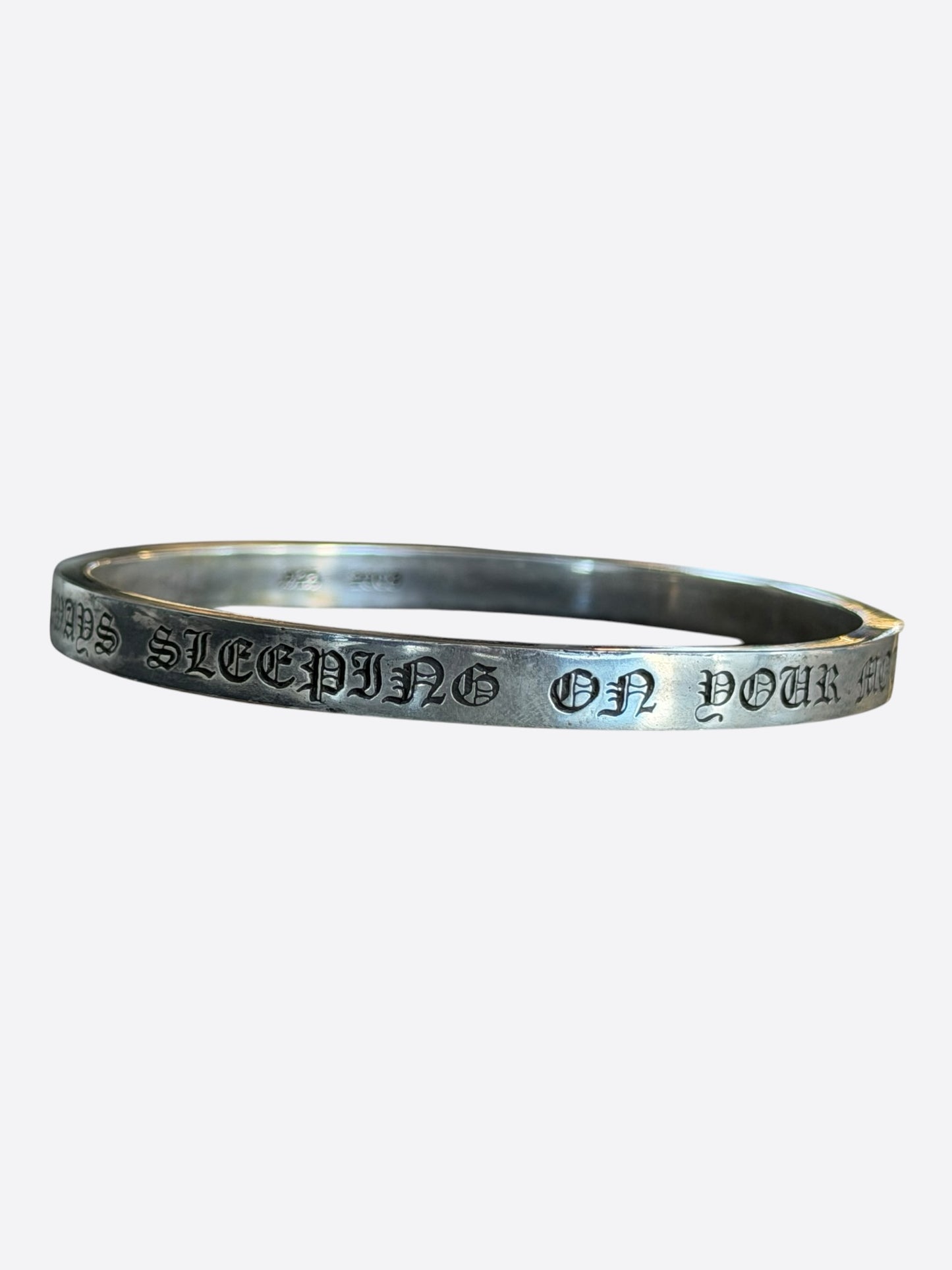 Chrome Hearts Silver Spacer Bangle Bracelet