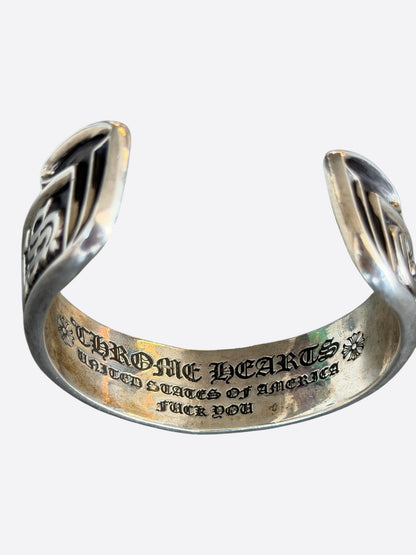 Chrome Hearts Silver Scroll Cuff Bracelet