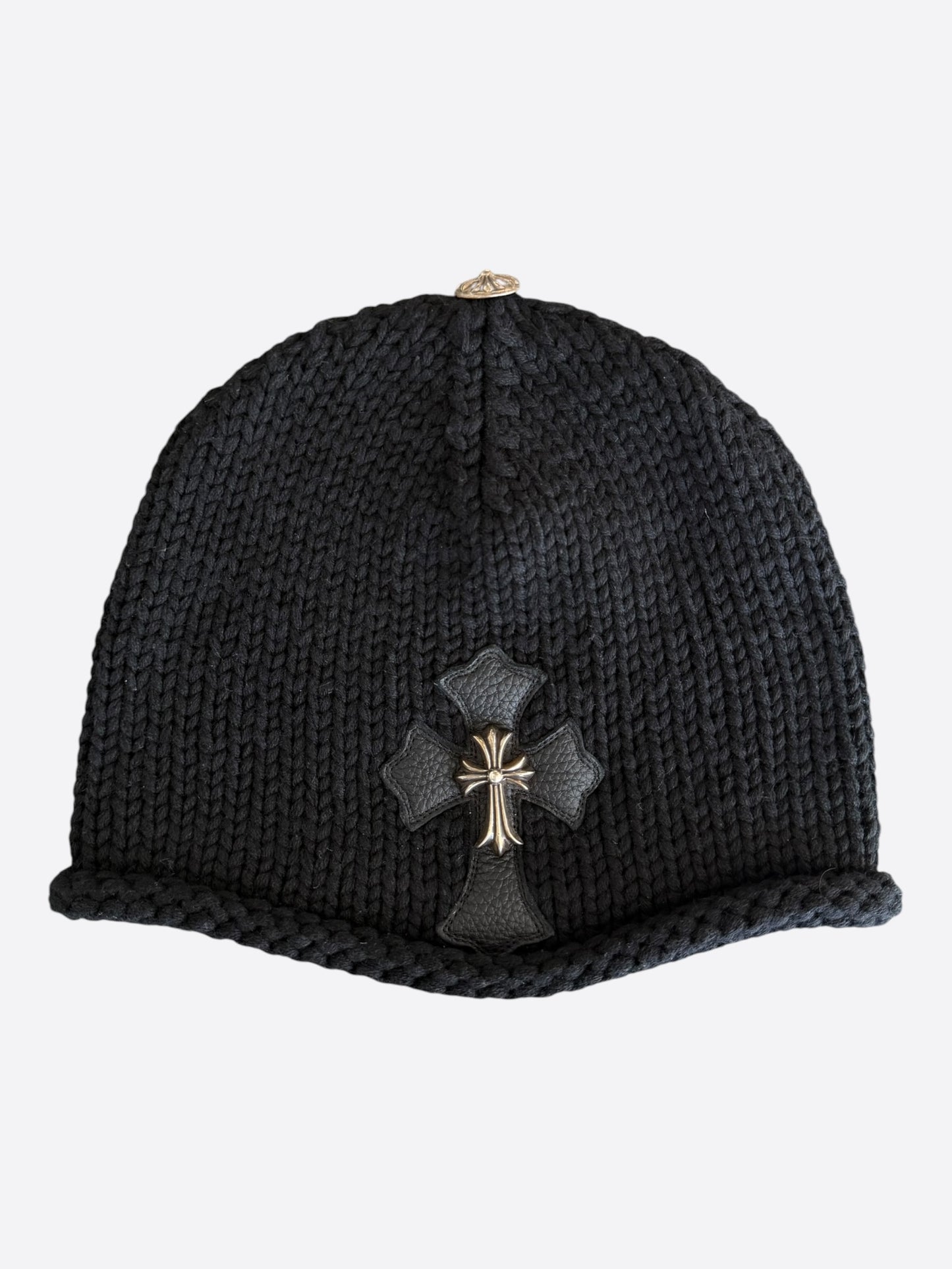 Chrome Hearts Black & Silver Cross Patch Cashmere Beanie
