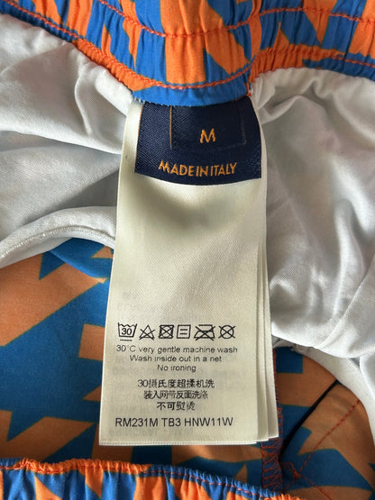 Louis Vuitton Blue & Orange Dove Print Swimshorts