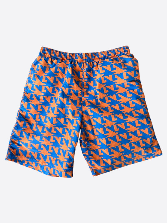 Louis Vuitton Blue & Orange Dove Print Swimshorts