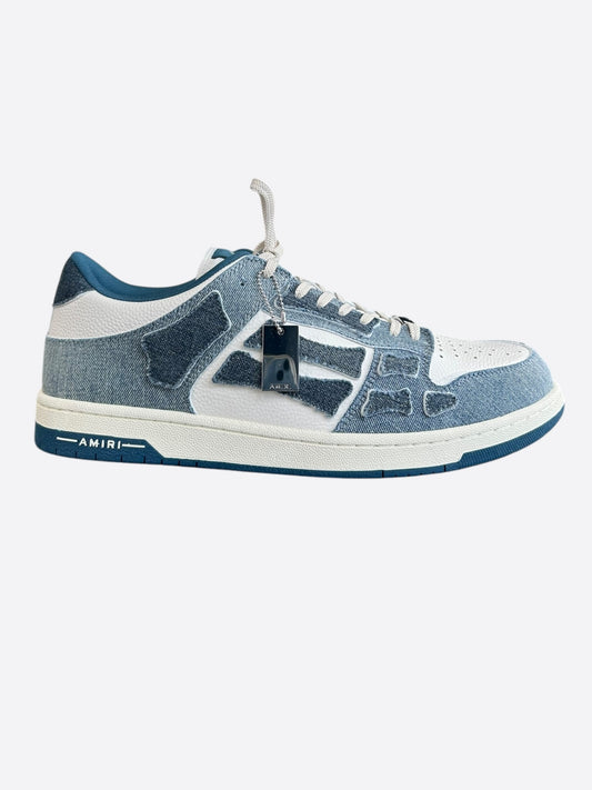 Amiri Blue & White Denim Skeleton Low Top Sneakers