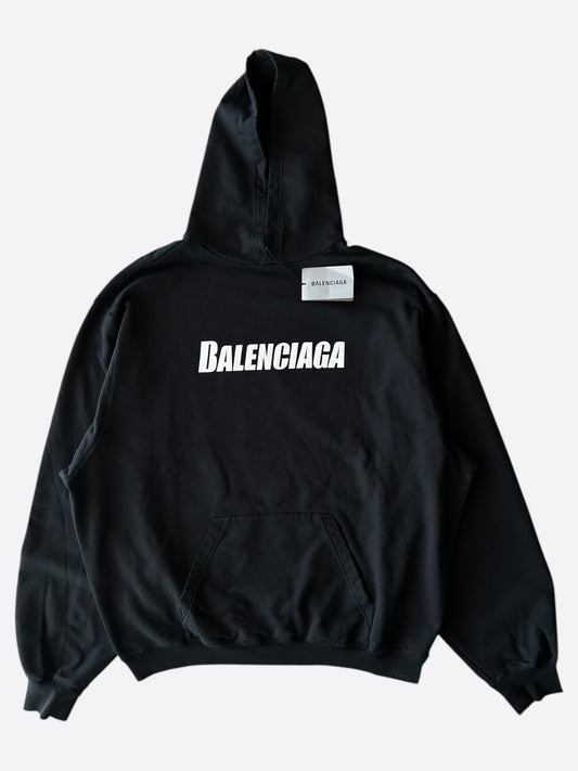 Balenciaga Black & White Logo Hoodie