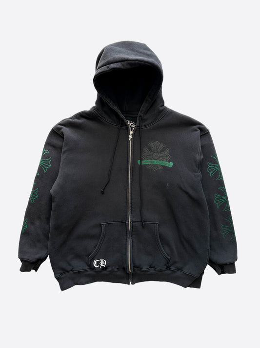 Chrome Hearts Black & Green Horseshoe Logo Hoodie