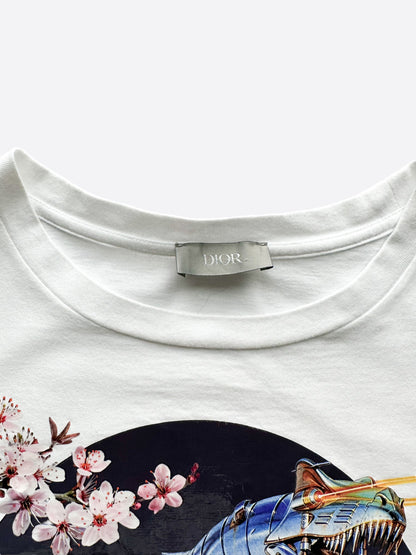 Dior Sorayama White Dinosaur Logo T-Shirt