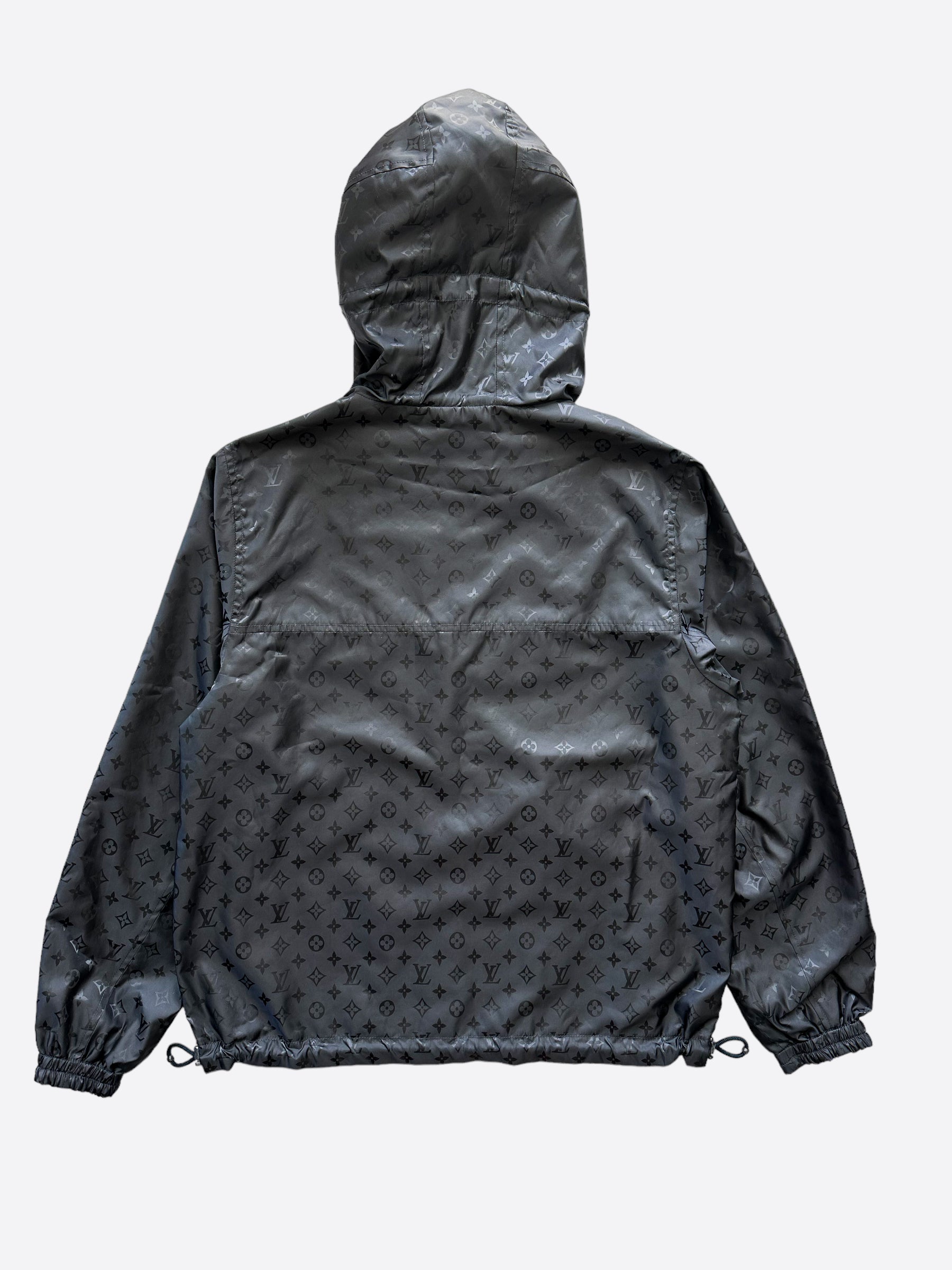 Louis Vuitton Reversible Black Monogram Windbreaker Jacket Size 46 / Small