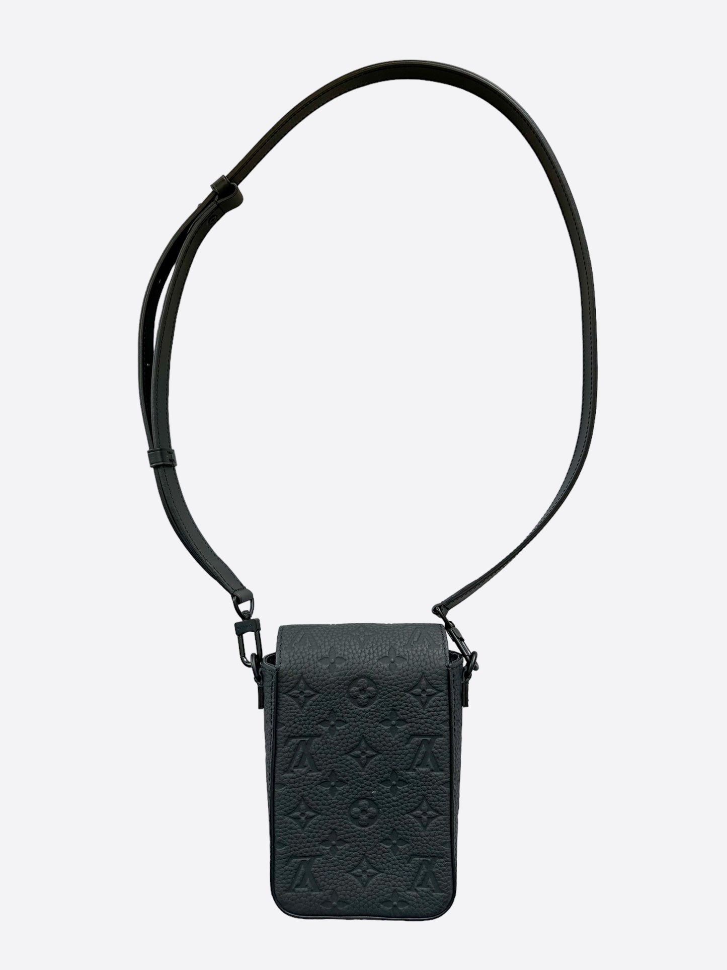 Louis Vuitton Black Taurillon Leather Monogram Phone Pouch