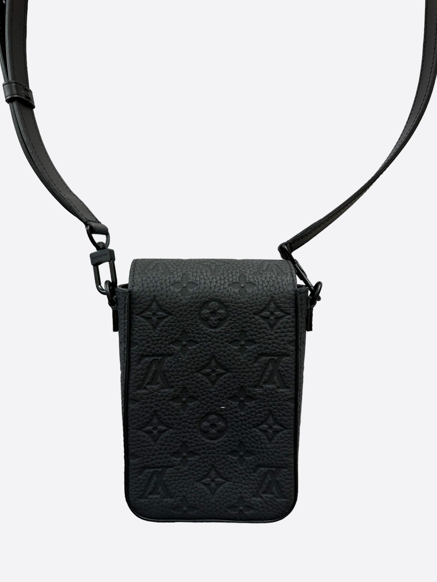 Louis Vuitton Black Taurillon Leather Monogram Phone Pouch