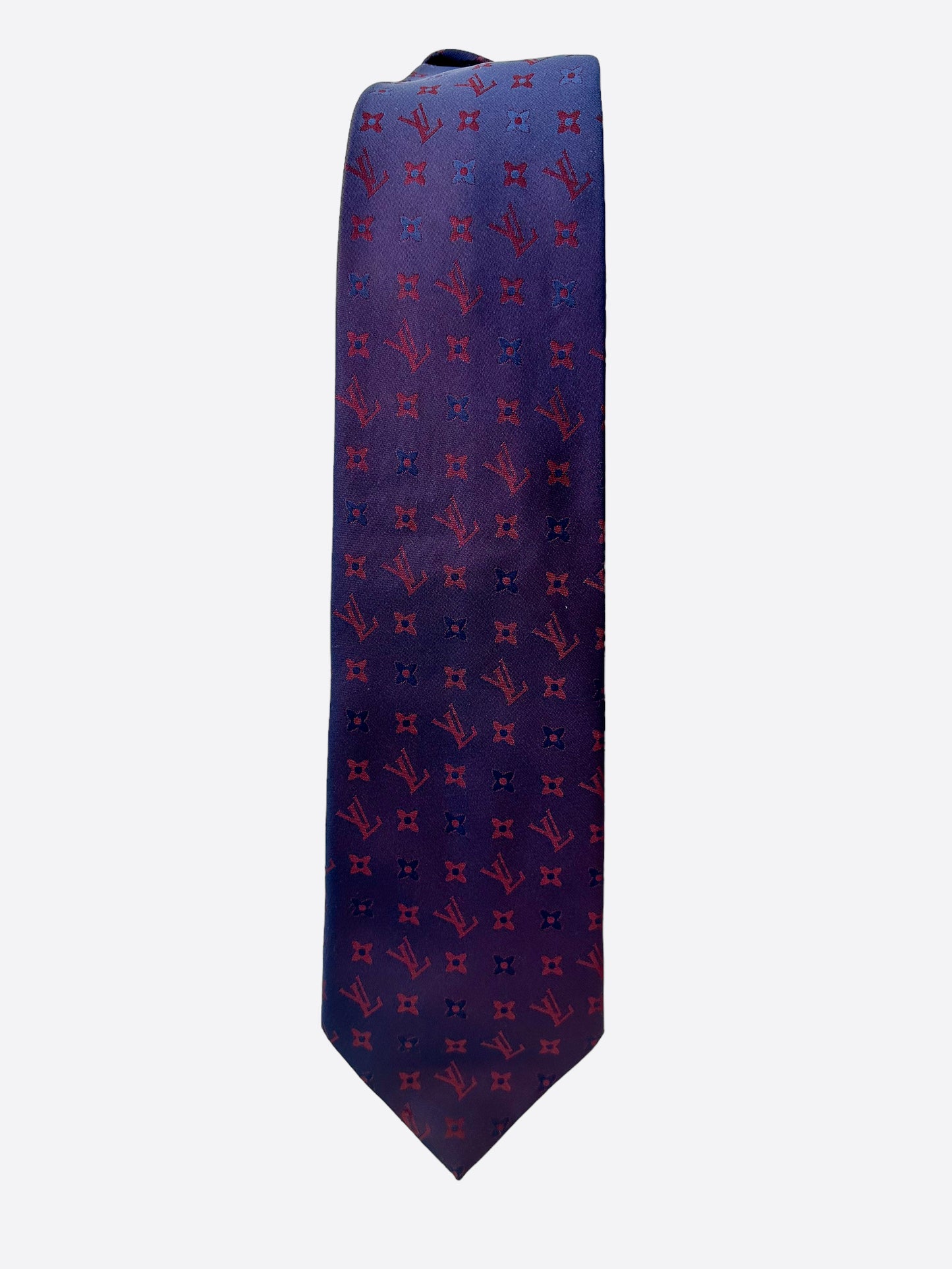 Louis Vuitton Navy & Red Monogram Tie – Savonches