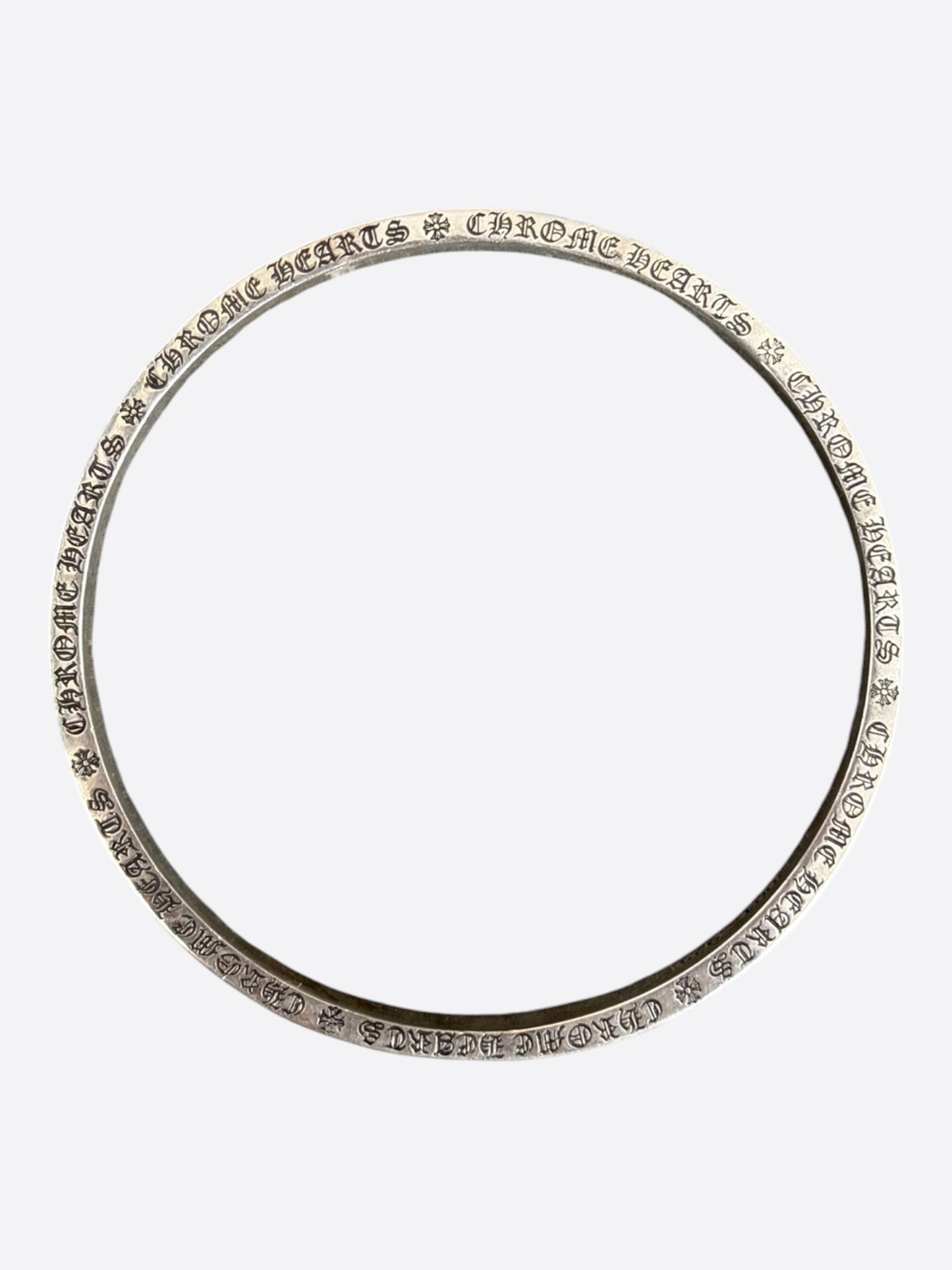 Chrome Hearts Silver Spacer Bangle Bracelet