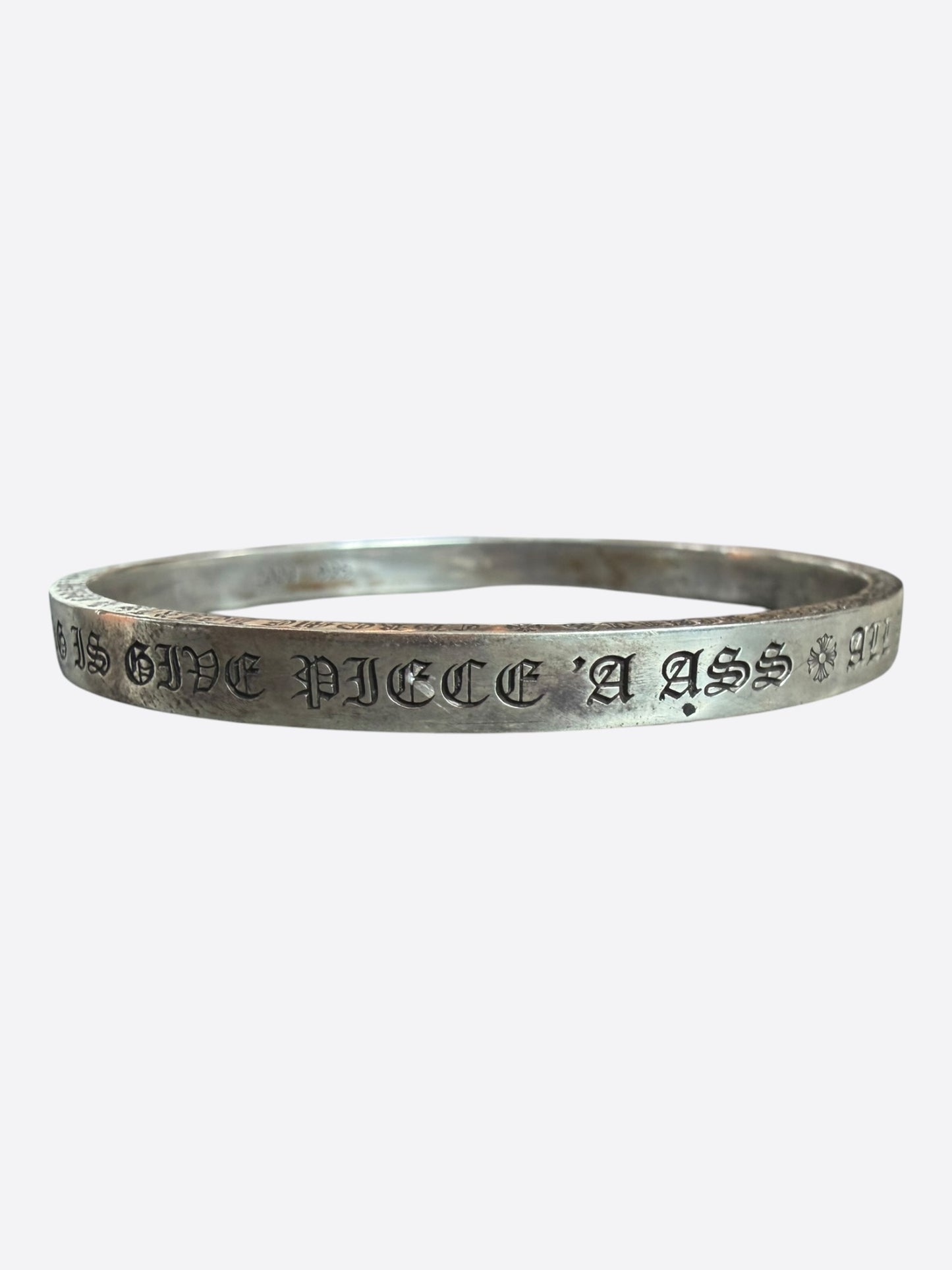 Chrome Hearts Silver Spacer Bangle Bracelet