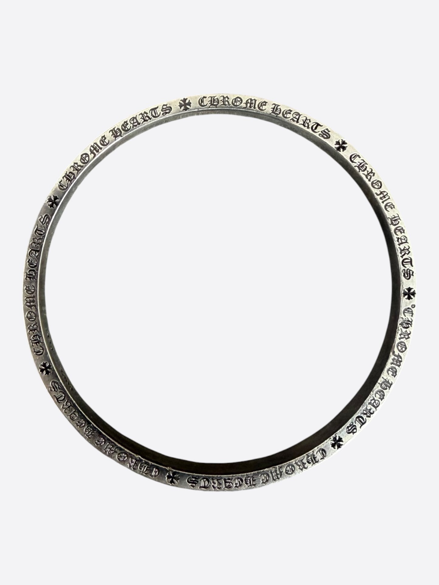 Chrome Hearts Silver Spacer Bangle Bracelet