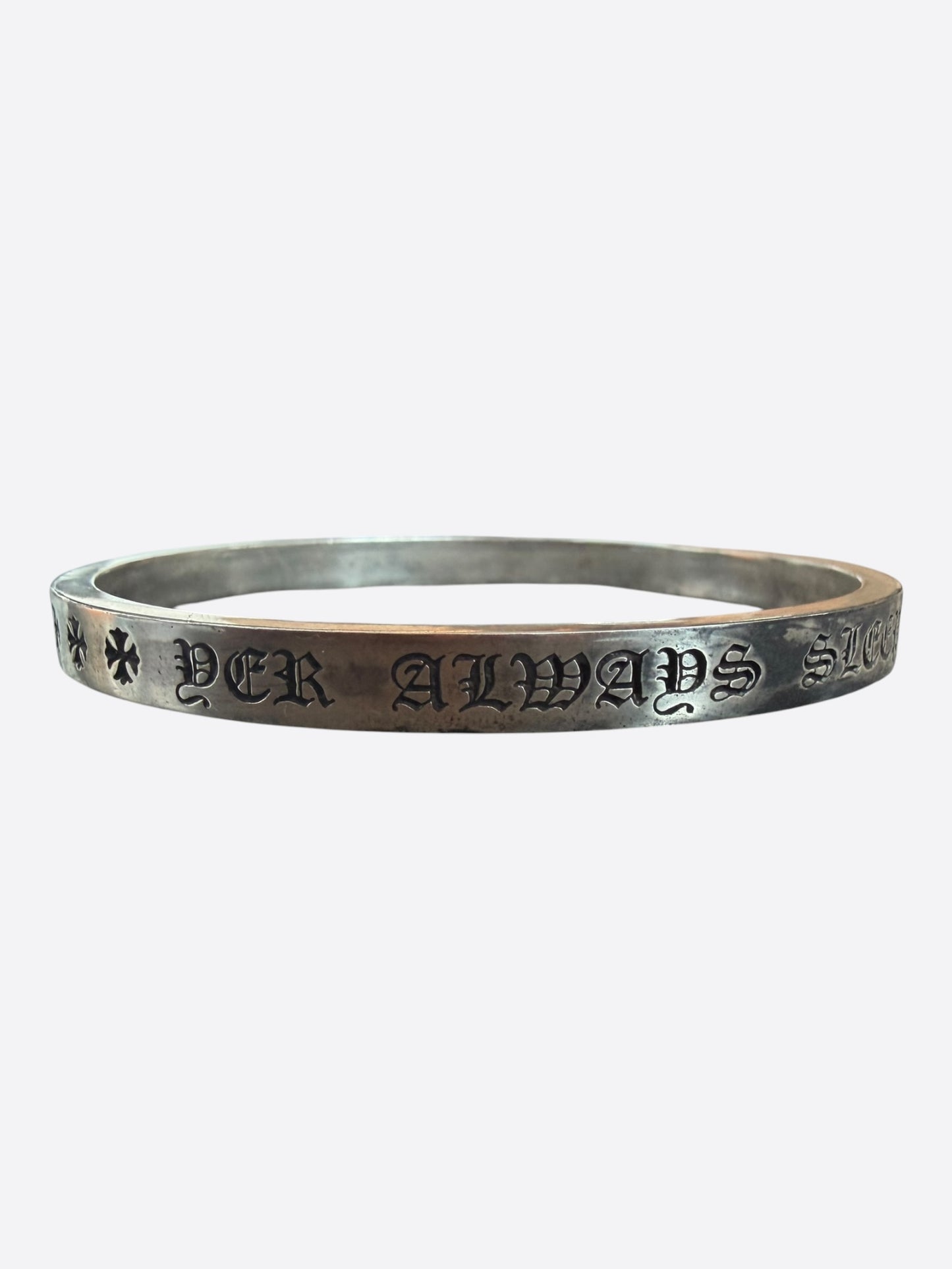 Chrome Hearts Silver Spacer Bangle Bracelet