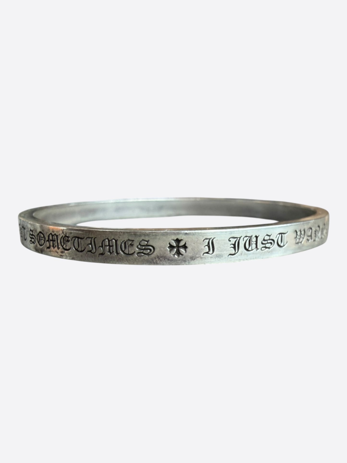Chrome Hearts Silver Spacer Bangle Bracelet