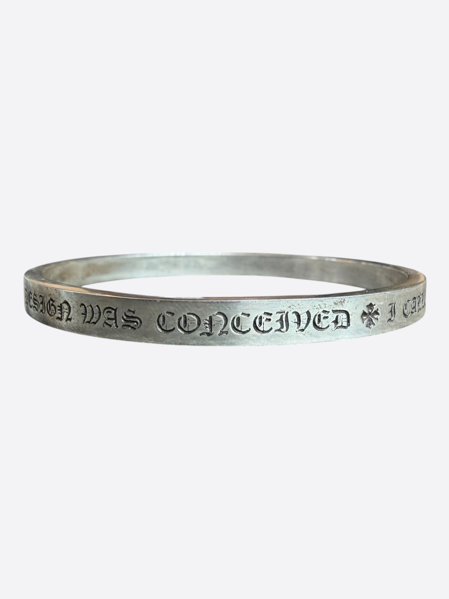 Chrome Hearts Silver Spacer Bangle Bracelet