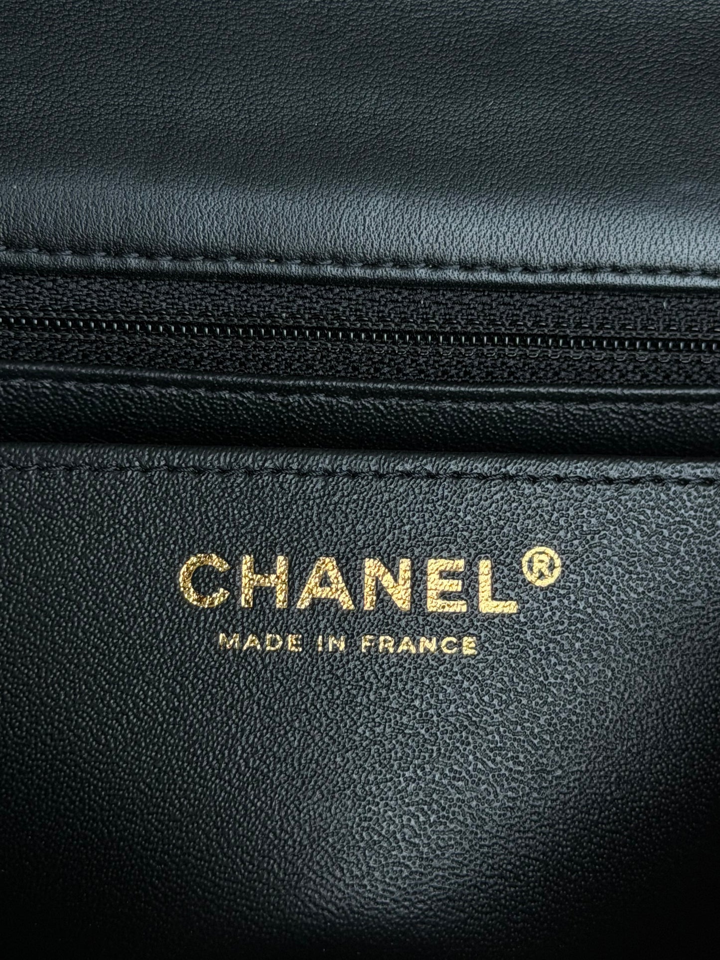 Chanel Black Lambskin Mini Rectangular Classic Flap Bag