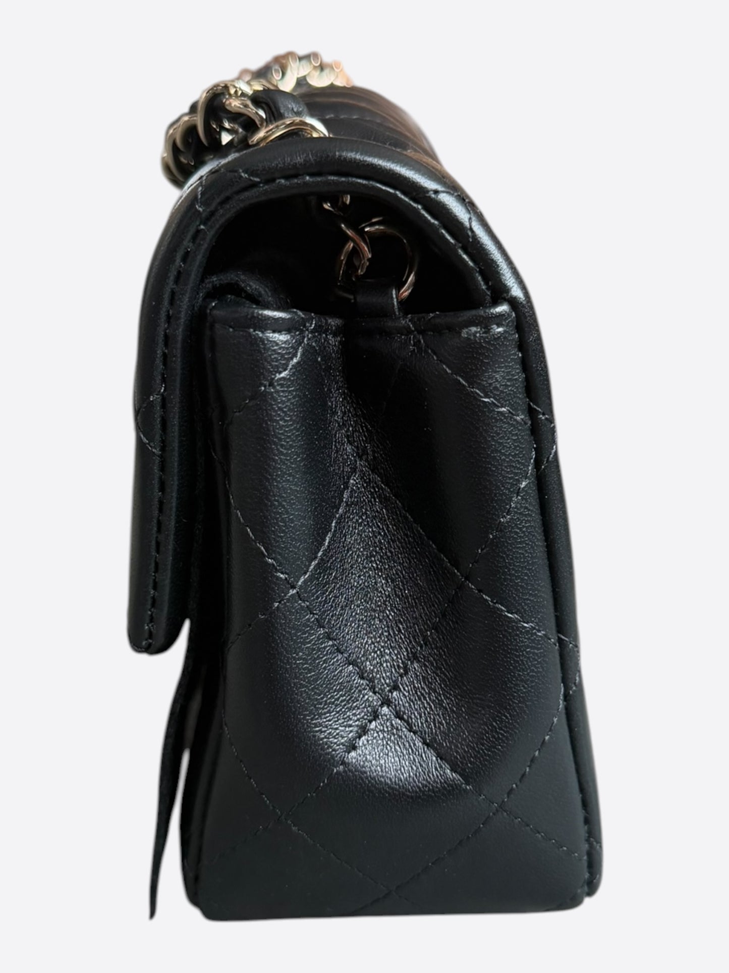 Chanel Black Lambskin Mini Rectangular Classic Flap Bag