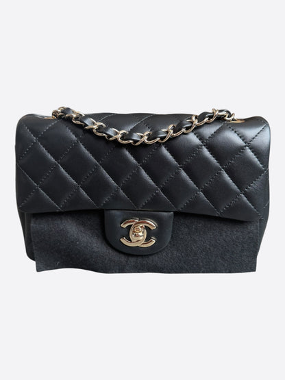 Chanel Black Lambskin Mini Rectangular Classic Flap Bag