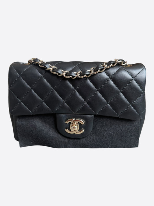 Chanel Black Lambskin Mini Rectangular Classic Flap Bag