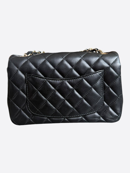 Chanel Black Lambskin Mini Rectangular Classic Flap Bag