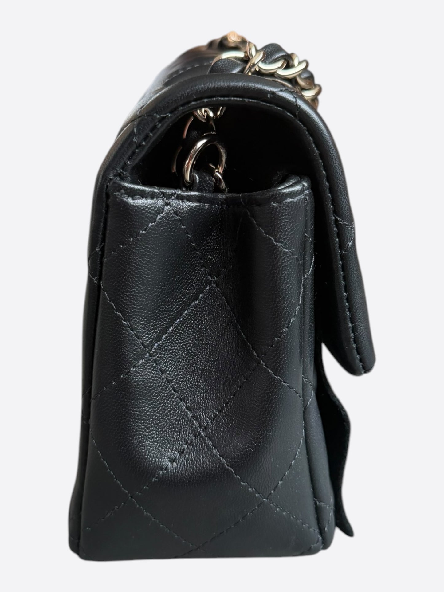 Chanel Black Lambskin Mini Rectangular Classic Flap Bag
