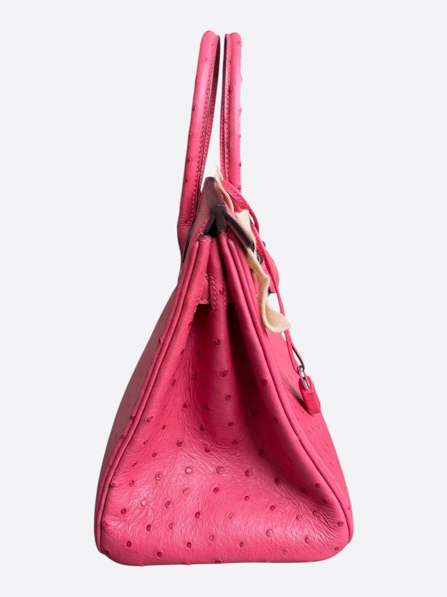 Hermès Pink Ostrich & Palladium Hardware Birkin 30
