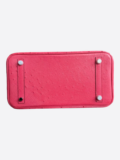 Hermès Pink Ostrich & Palladium Hardware Birkin 30