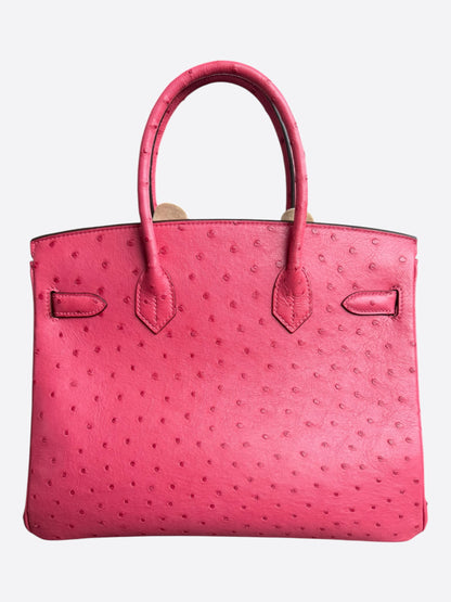 Hermès Pink Ostrich & Palladium Hardware Birkin 30