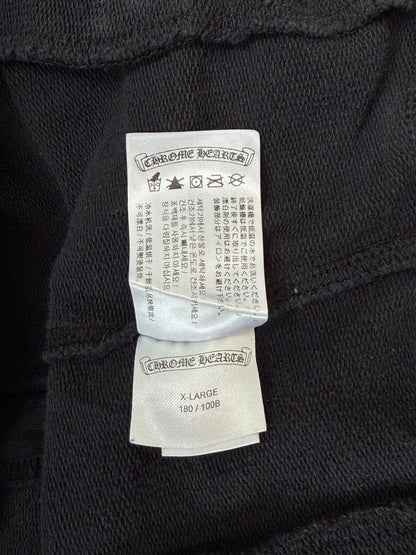 Chrome Hearts Black & White Horseshoe Logo Cemetery Cross Jacquard Sweatpants