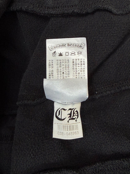 Chrome Hearts Black & White Horseshoe Logo Cemetery Cross Jacquard Sweatpants