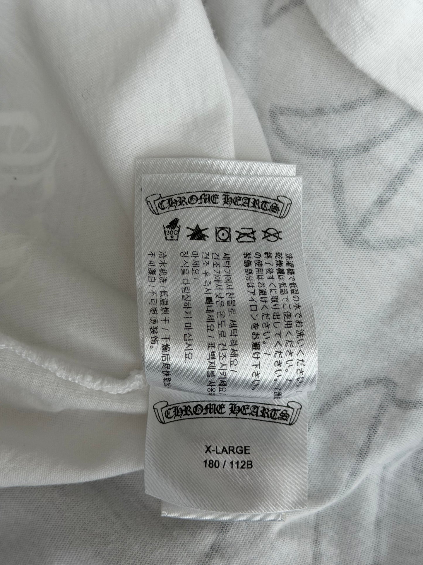 Chrome Hearts White & Black Miami Horseshoe Logo T-Shirt
