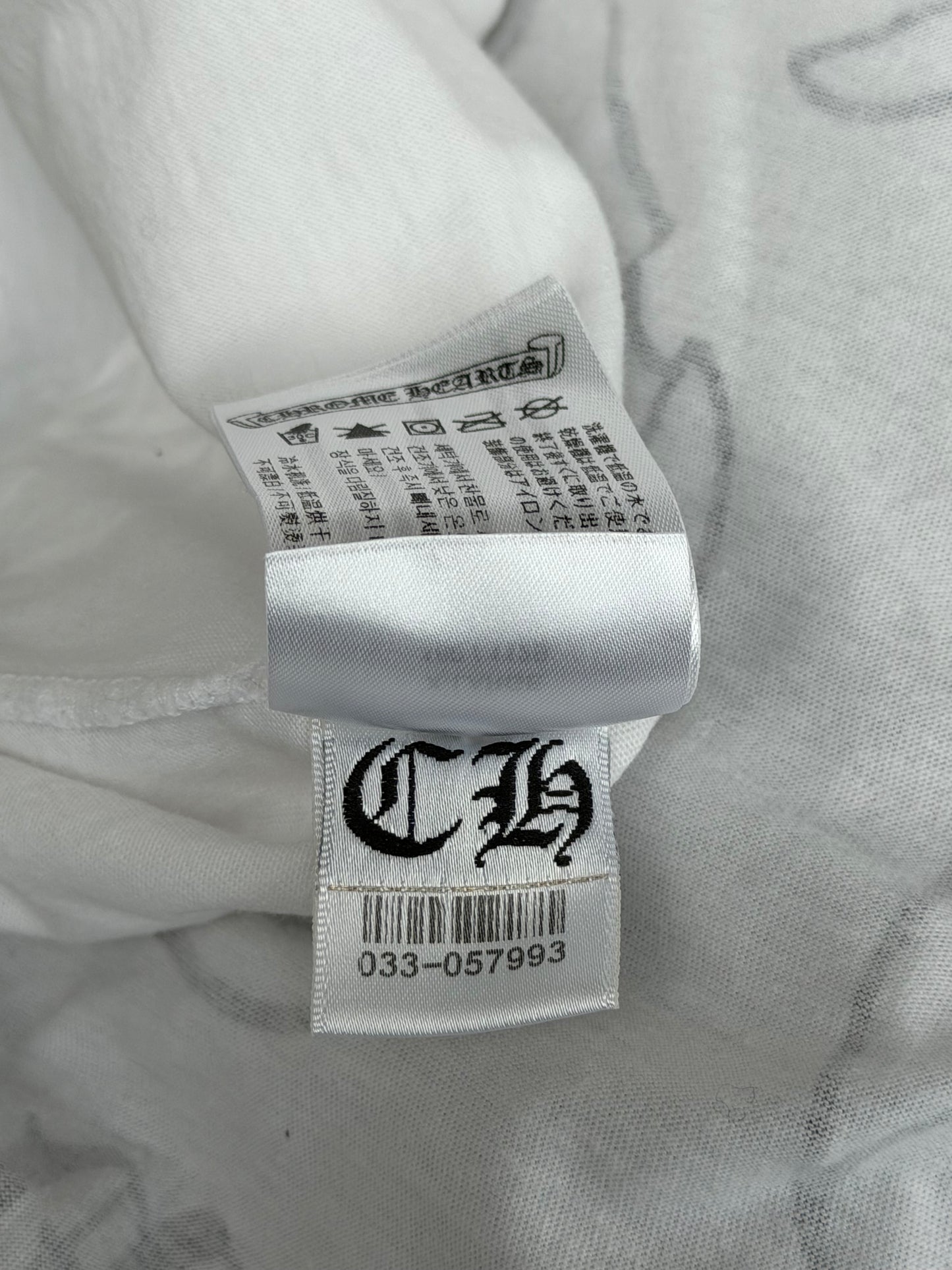 Chrome Hearts White & Black Miami Horseshoe Logo T-Shirt