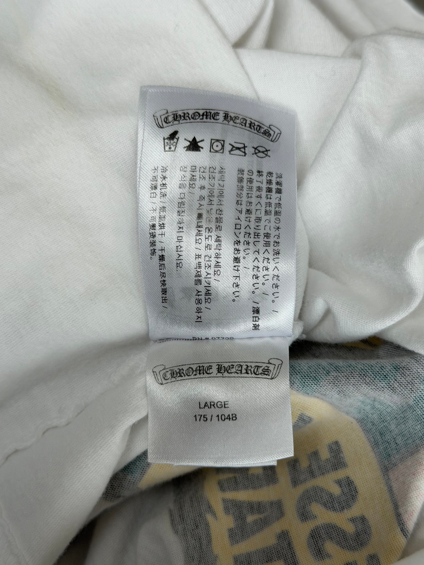 Chrome Hearts White Fire of Love Horseshoe Logo T-Shirt
