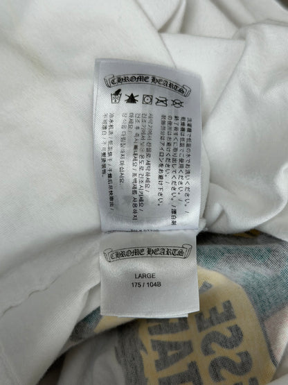 Chrome Hearts White Fire of Love Horseshoe Logo T-Shirt