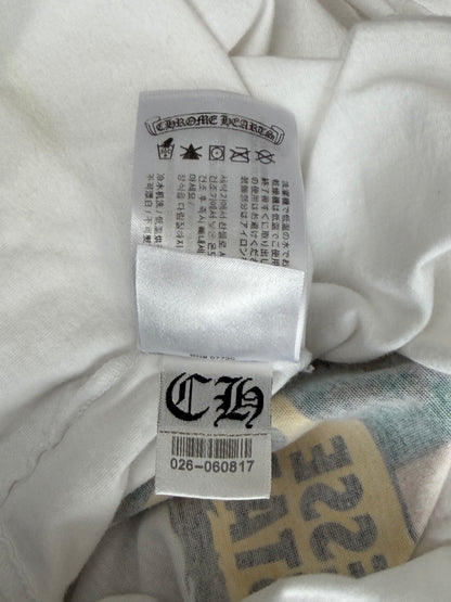 Chrome Hearts White Fire of Love Horseshoe Logo T-Shirt