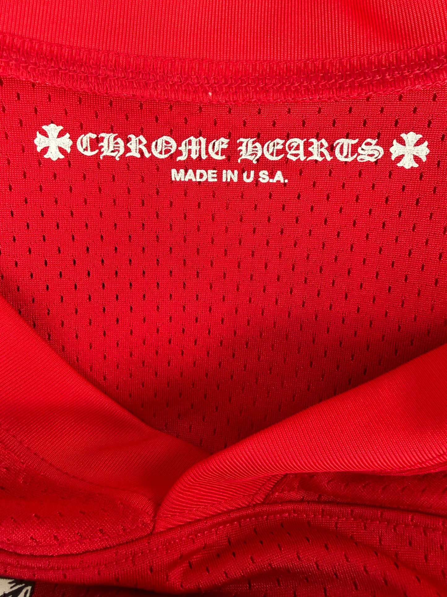 Chrome Hearts Matty Boy Red Form Mesh Jersey Longsleeve T-Shirt