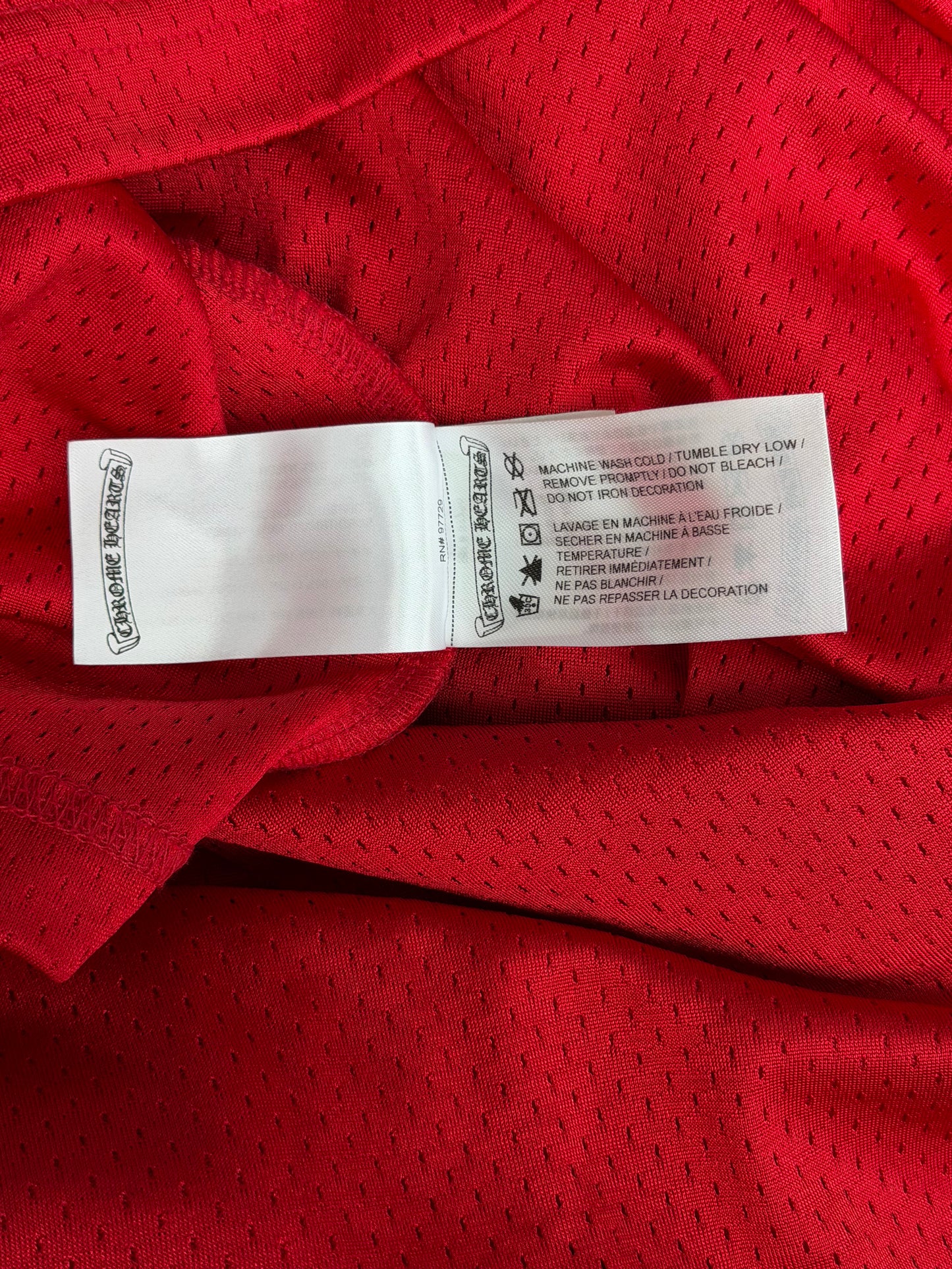 Chrome Hearts Matty Boy Red Form Mesh Jersey Longsleeve T-Shirt