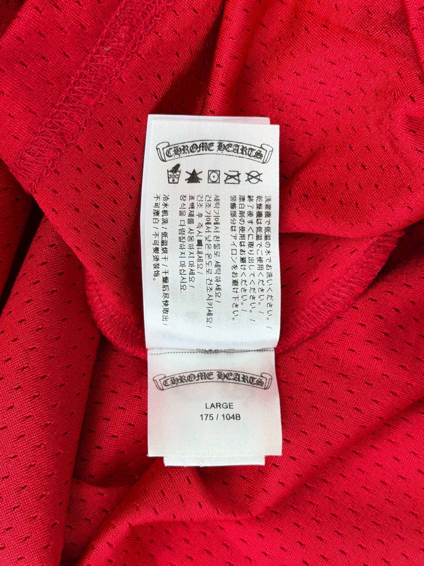 Chrome Hearts Matty Boy Red Form Mesh Jersey Longsleeve T-Shirt