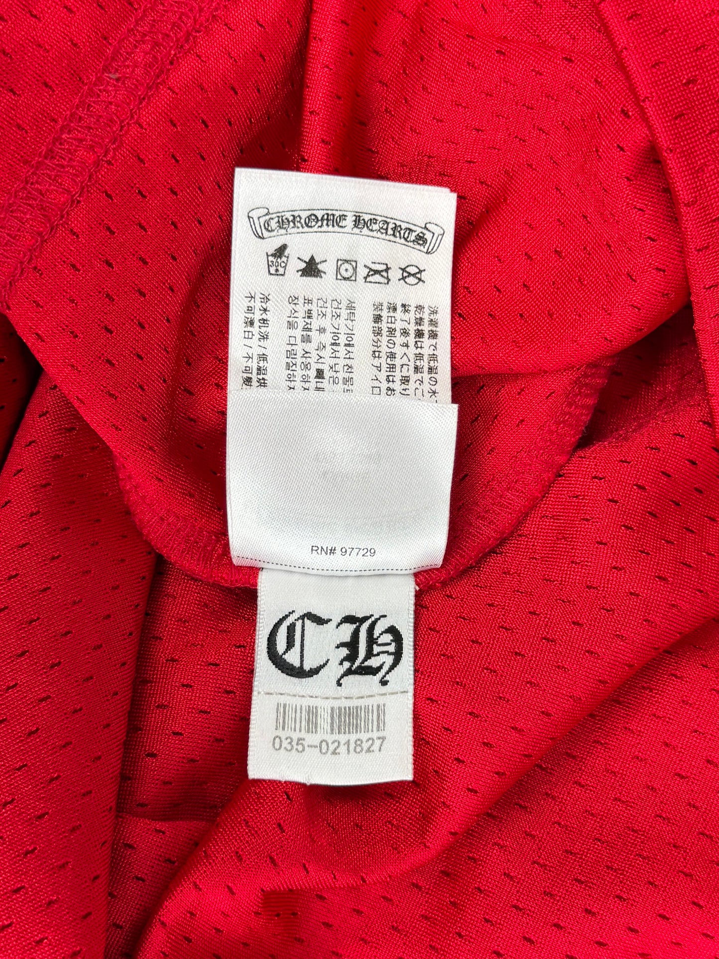 Chrome Hearts Matty Boy Red Form Mesh Jersey Longsleeve T-Shirt