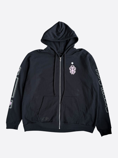 Chrome Hearts Black, White & Pink Deadly Doll Zip Up Hoodie