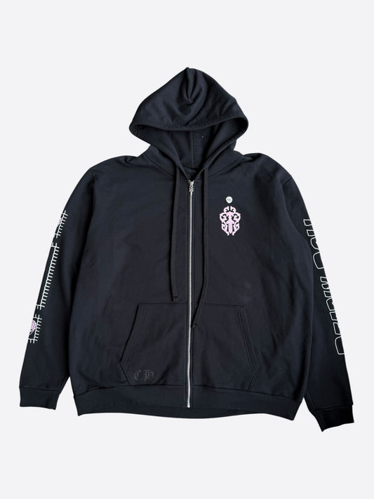 Chrome Hearts Black, White & Pink Deadly Doll Zip Up Hoodie