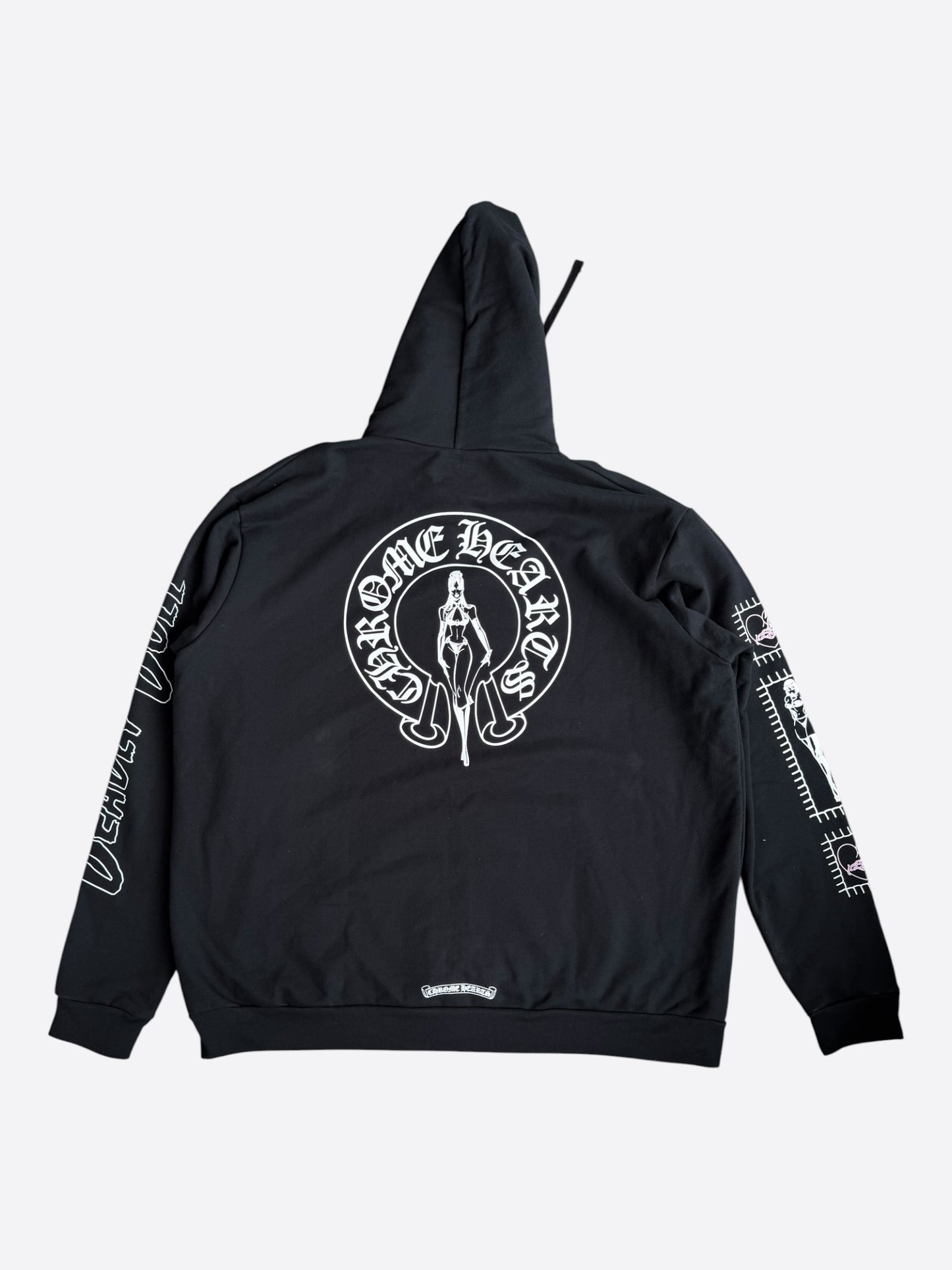 Chrome Hearts Black, White & Pink Deadly Doll Zip Up Hoodie