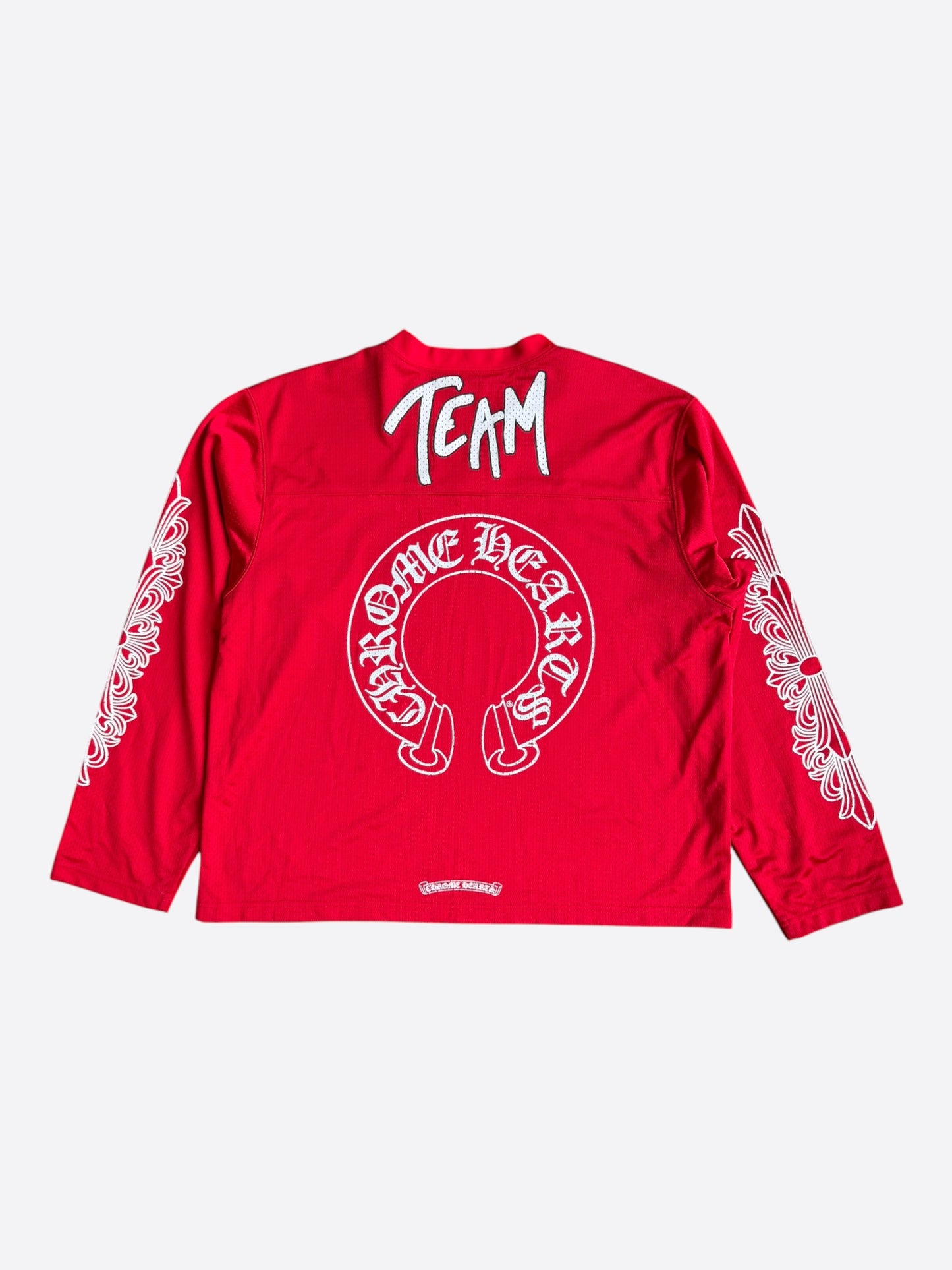Chrome Hearts Matty Boy Red Form Mesh Jersey Longsleeve T-Shirt