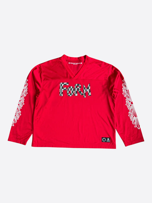 Chrome Hearts Matty Boy Red Form Mesh Jersey Longsleeve T-Shirt